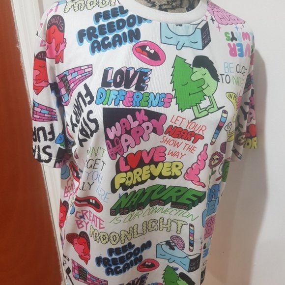 Jeremyville Shirt Mens Medium White Forever 21 T-S Pop Art Limited Edition - Picture 4 of 8